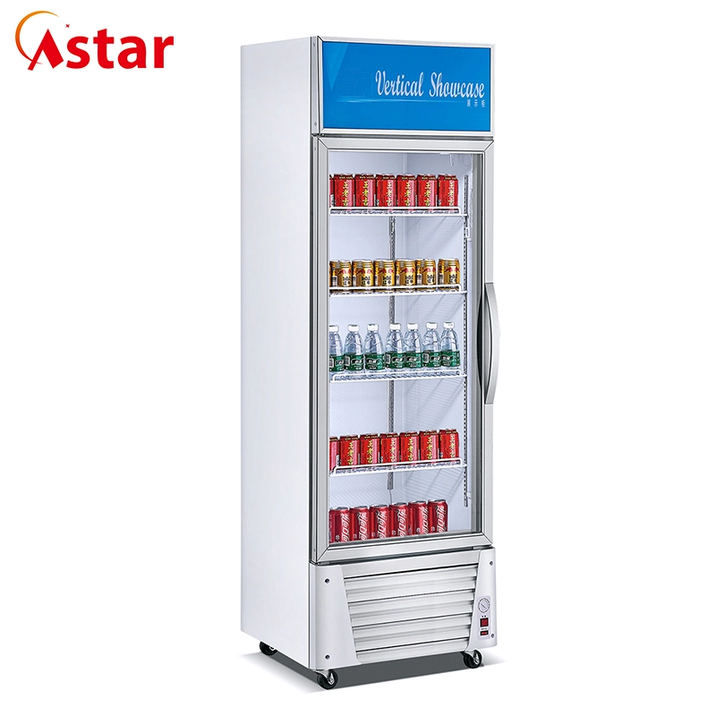 Supermarket Matte Aluminium Alloy Door Beverage Display Beverage Refrigerated Showcase for Drink (LG-380B1)