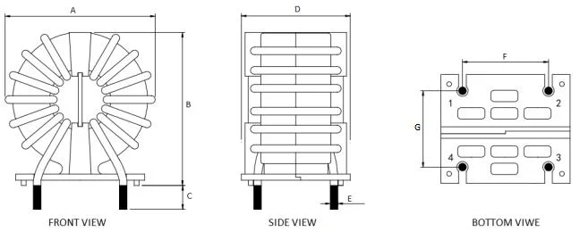 T Type Line Filter Toroid Core EMC Filter Inductor Small Power Common Mode Choke Inductor