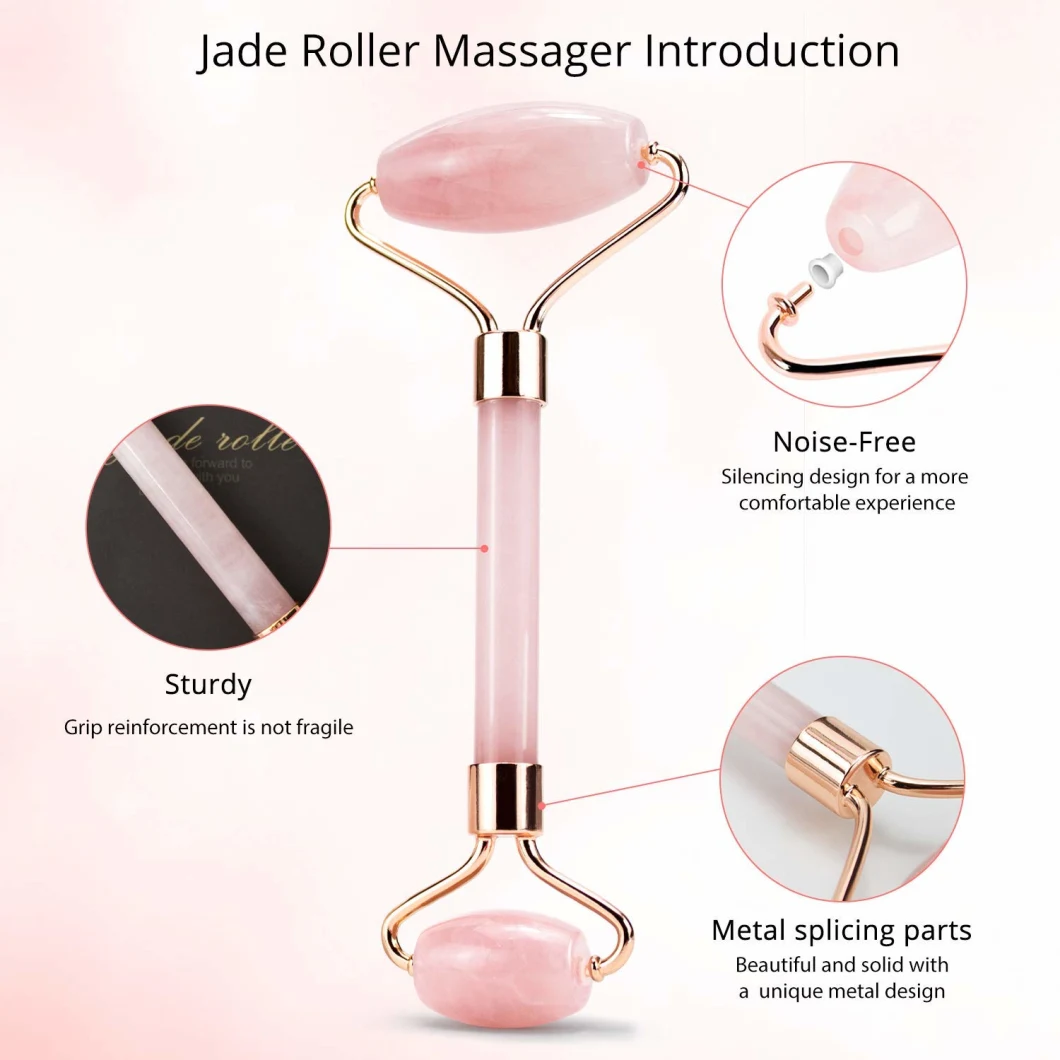 Rose Quartz Face Roller Skin Care Product Jade Roller and Gua Sha Set for Face