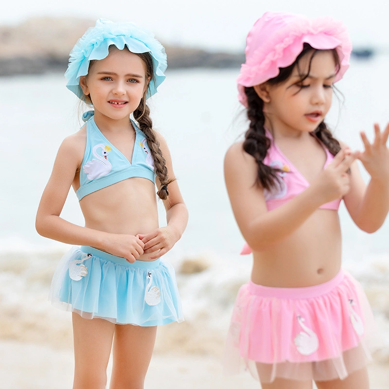 Summer Children Girl Swimwear Kids Two Pieces Skirted Swimsuit Baby Girl Bikini Beach Wear