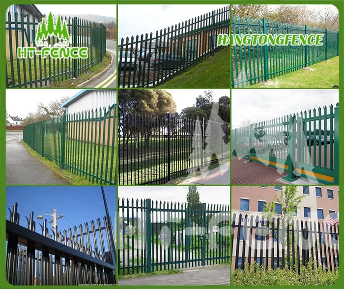 High Security Galvanized Palisade Fence with Razor Wire