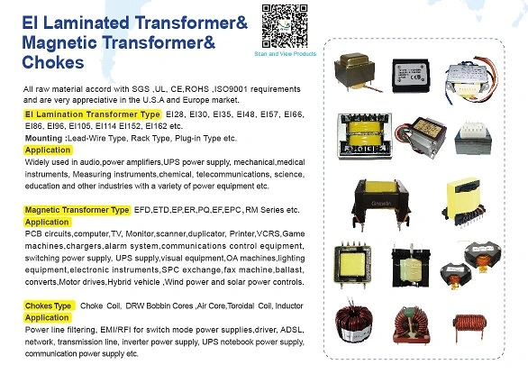 100kHz Electric PCB Mounting High Frequency Transformer