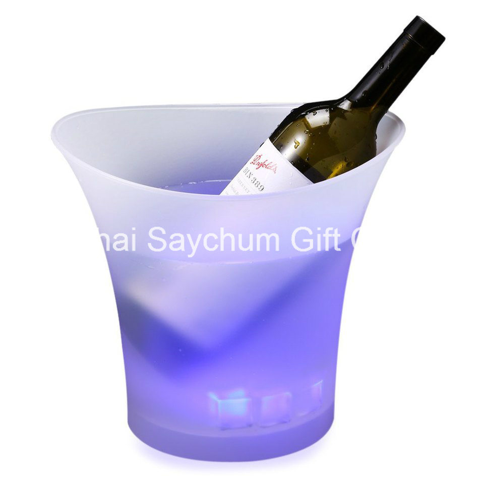 Custom Logo LED Changeable Ice Bucket Wine Beverage Drinks Beer Ice Cooler Bucket