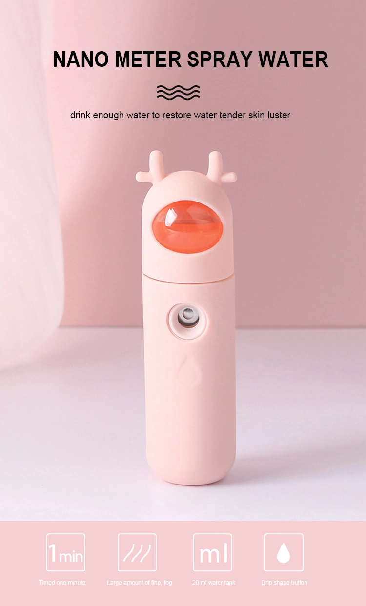 Pink Bear Rabbit Portable Nano Clean Care Skin Spray Aroma Diffuser Facial Hydrating Spray Steamer