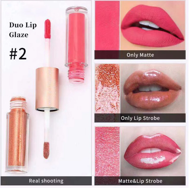 Stock No Logo Lpgloss Double Lip Gloss Mirror Lip Cream 12 Color No Logo Lipgloss