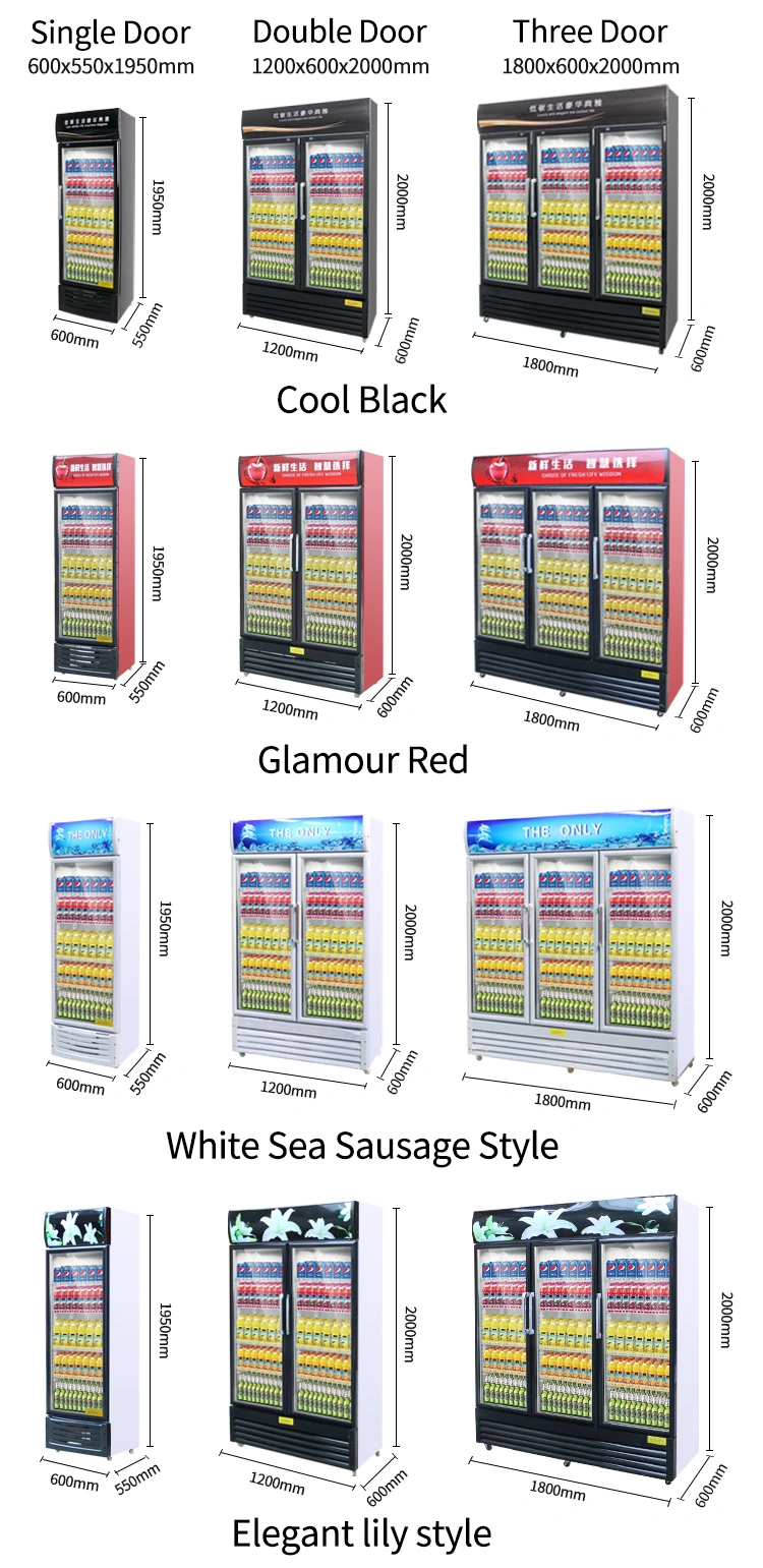 Supermarket Vertical Refrigerated Showcase for Beverage