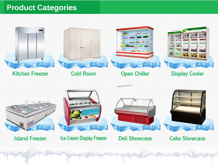 New Style Supermarket Sliding Door Chest Deep Commercial Island Freezer