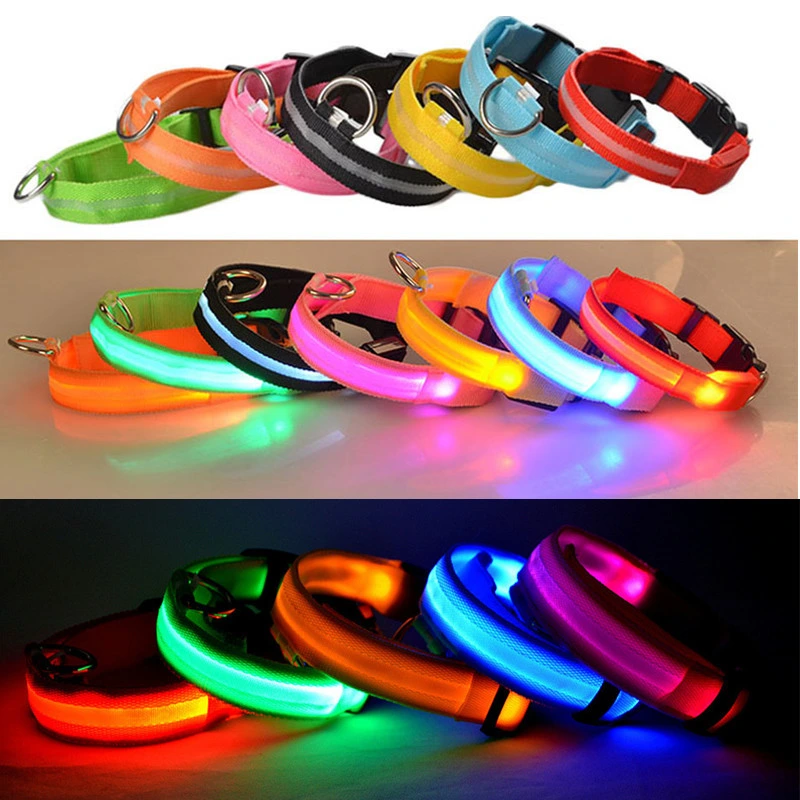 Pet Supplies USB Rechargeable Pet Dog LED Glowing Collar Pet Luminous Flashing Necklace Outdoor Walking Dog Night Safety Collar