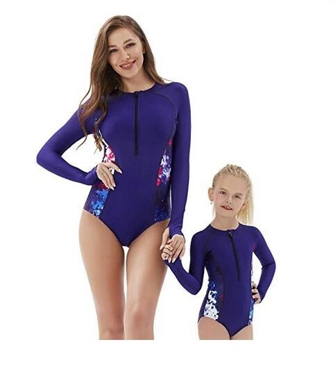 Mother and Kids Rashguard Swimsuit UV Protection Block Surfing Bathing Suit 203305