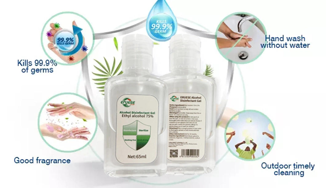 Moisturizing Antibacterial 65ml Disposable Gel Hand Sanitizer for Children Adults