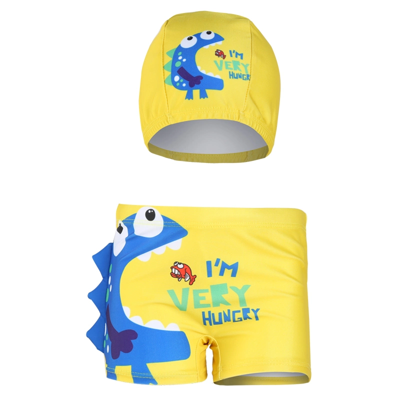 Swim Trunks Boys Swimming Boxer Shorts Cartoon Boy Swimsuit with Swimming Cap