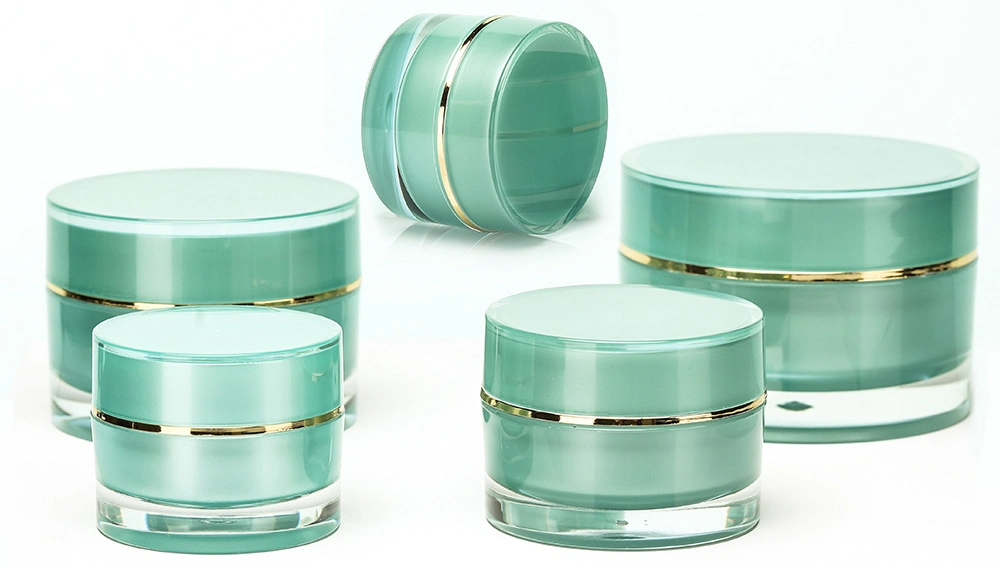 Cosmetic Container Eempty 5g Green Acrylic Cream Jar Lip Balm Jar for Skin Care