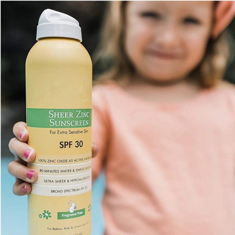 OEM/ODM Sheer Zinc Continuous Baby Spray Sunscreen SPF 30