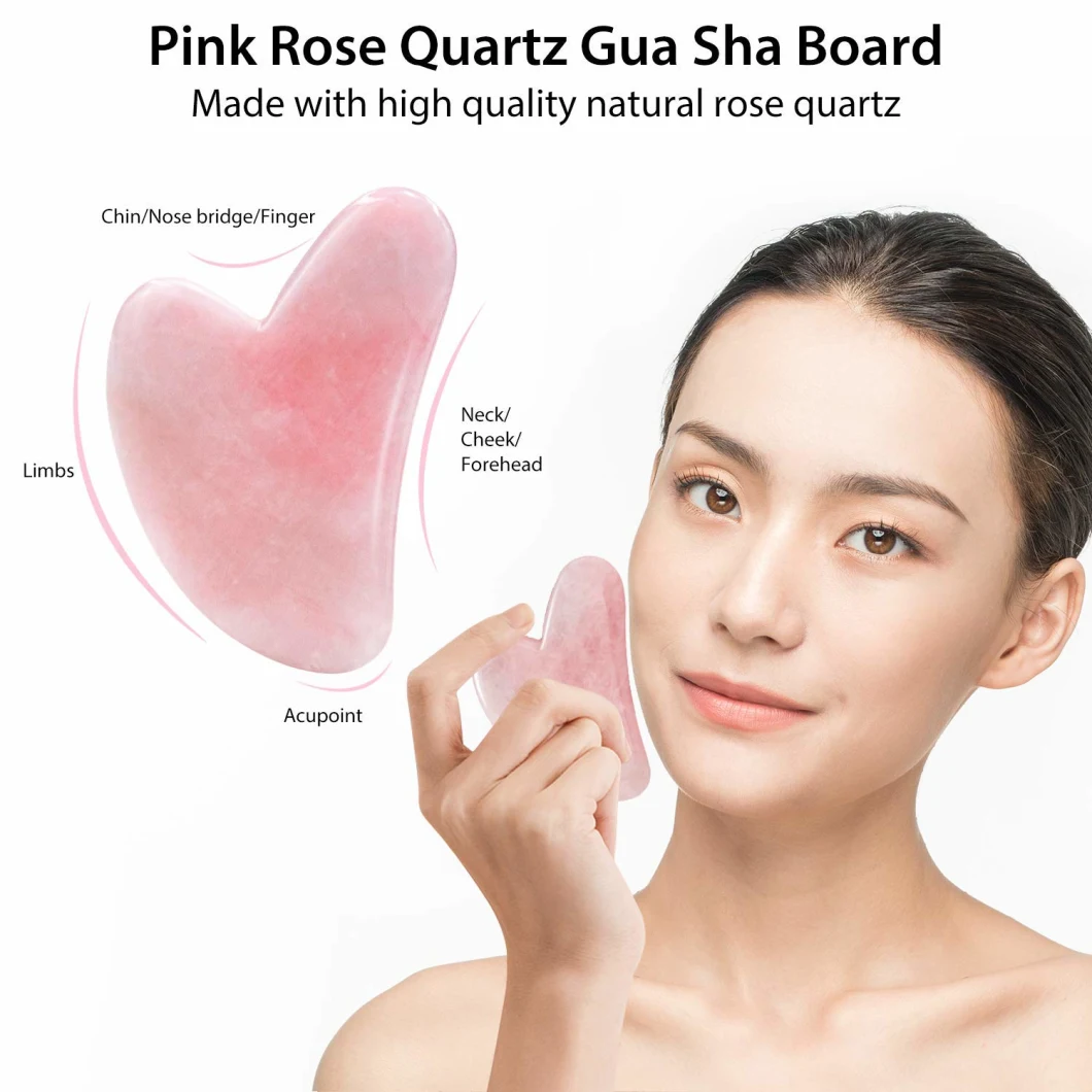 Rose Quartz Face Roller Skin Care Product Jade Roller and Gua Sha Set for Face