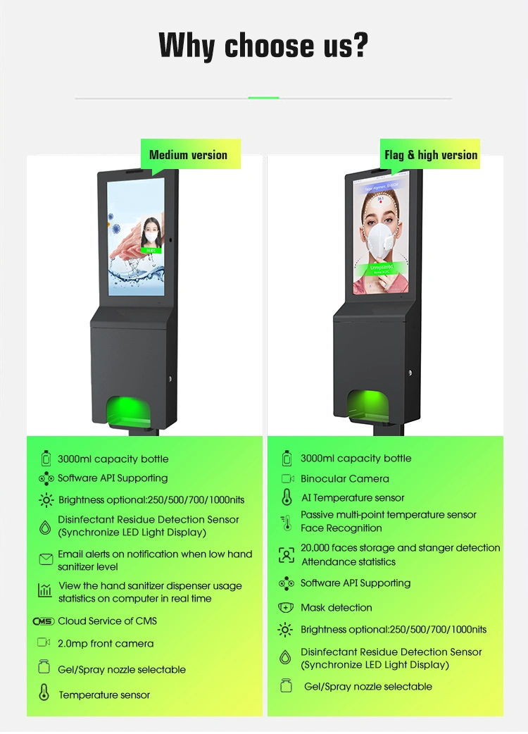 Auto Hand Sanitizer Hand Sanitizer Dispenser Stand with Billboard Hand Sanitizer Dispenser Stations