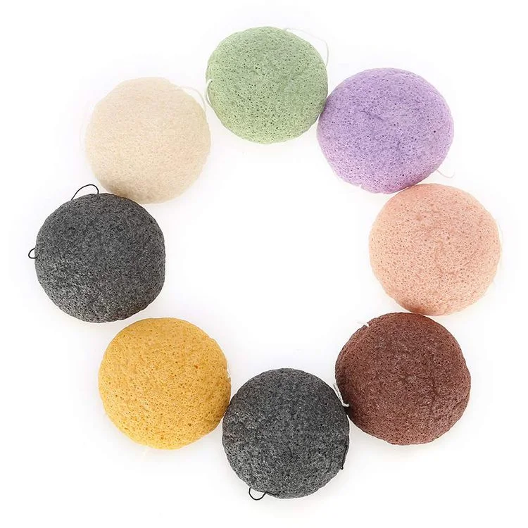 Premium Konjac Sponge Facial Cleansing Body Scrub Natural Exfoliating Sponges for Skin Care (Multicolor)