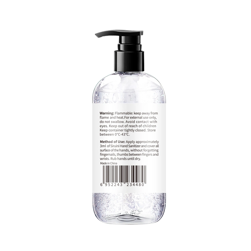 OEM 300ml Round Black Pump Bottle Waterless Alcohol Antibacterial Hand Sanitiser Gel