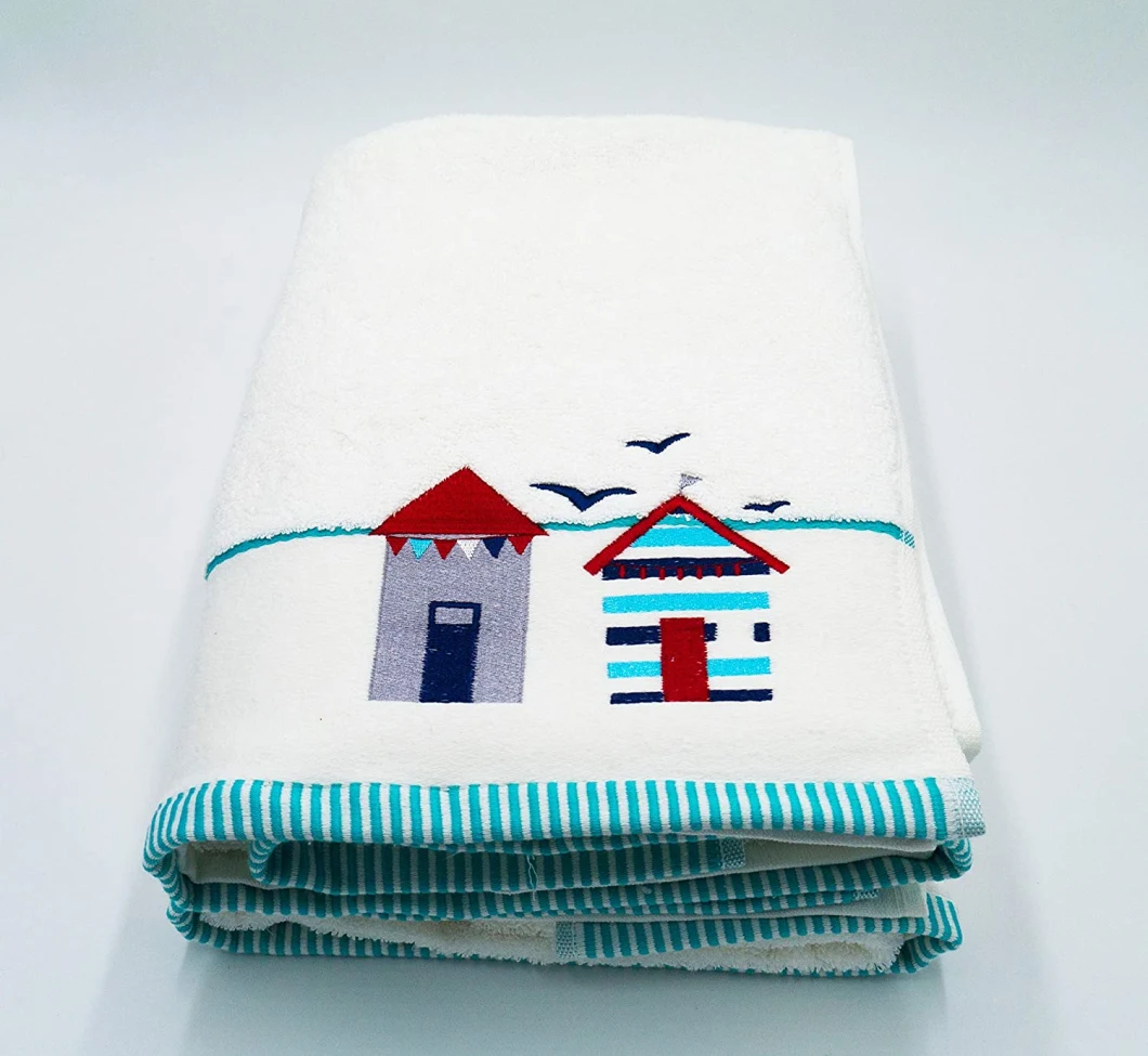 100% Cotton Embroidered Hotel Towel Set for Beach Bath Hand Face Hotel