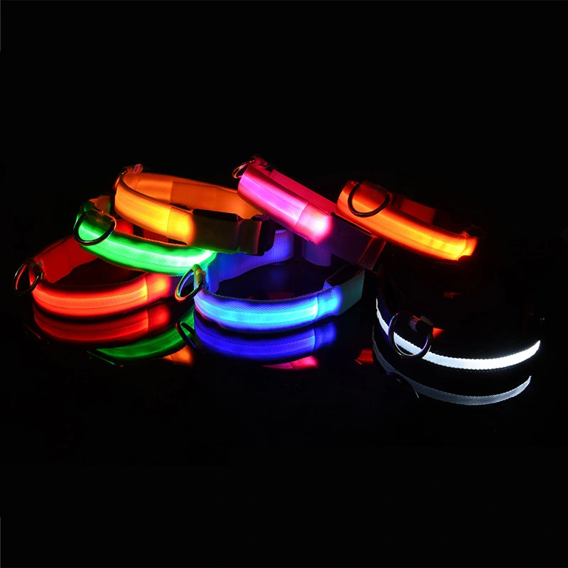 Pet Supplies USB Rechargeable Pet Dog LED Glowing Collar Pet Luminous Flashing Necklace Outdoor Walking Dog Night Safety Collar