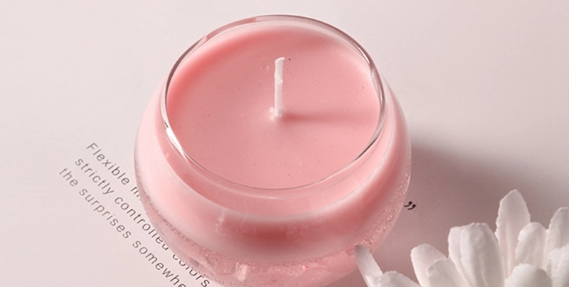 Luxury Pink Transparent Rainbow Glass Candle Jar Glassware with Lid