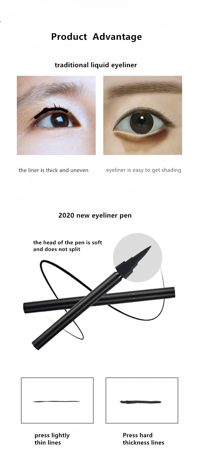 3D 5D Faux Mink Eyelash Extension Magic Adhesive Eyeliner Lashes Glue Pen Self Adhesive Eyeliner Eyelashes