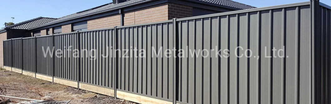 Powder Coated Steel Sheet Fence Panel Residence Security Colorbond Fence Ornamental Fence