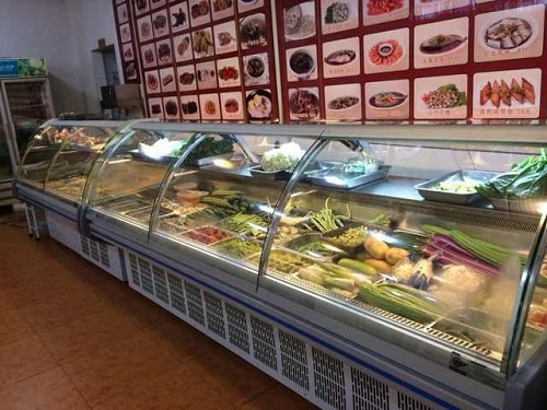 Commercial Refrigerated Seafood Meat Display Case with 2-8/35~65 Degree