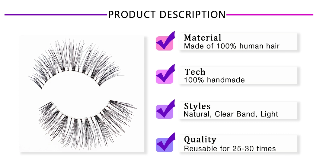 2020 Hot Selling Eyelashes Style H07 Human Hair Lashes Beauty Makeup Eyelash for Cosmetics