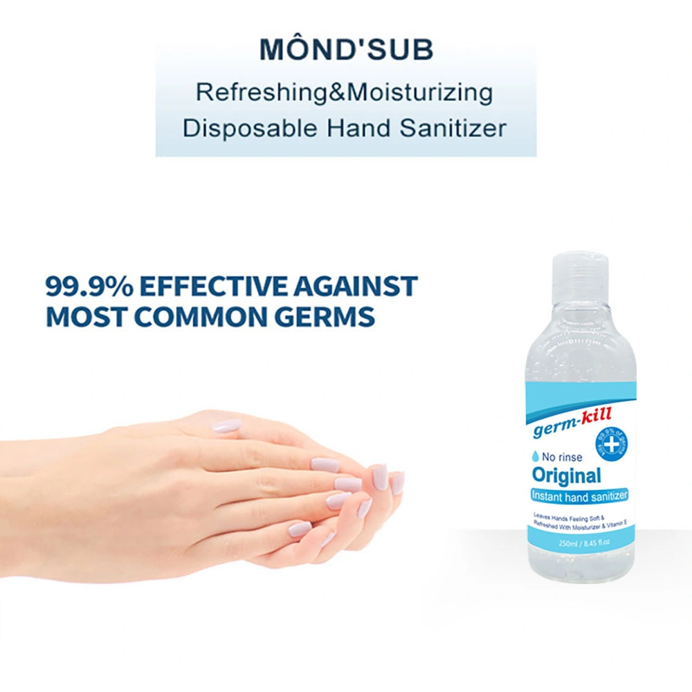 250ml Germ-Kill 75% Alcohol Antibacterial Pockets Travel Size FDA MSDS Hand Sanitizers Gel