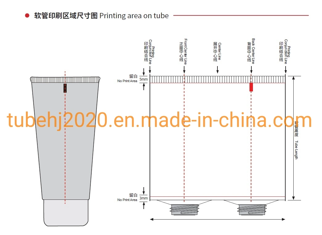 Cosmetic Packaging Matte Red Square Lipstick Tube for Make up