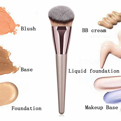 Foundation Makeup Brush Premium Synthetic Foundation Brushes, Cream or Flawless Powder Blush Cosmetics - Buffing, Stippling, Gold Color Cosmetics Brushes