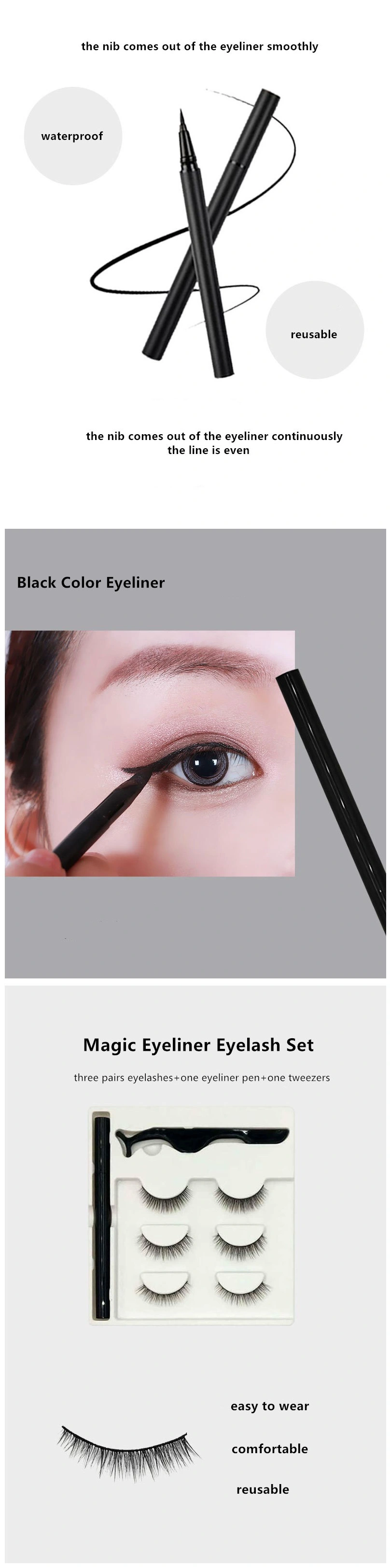 2020 New Fashion Magic Eyeliner Adhesive Eyeliner Private Label Magic Adhesive Eyeliner for Eyelashes