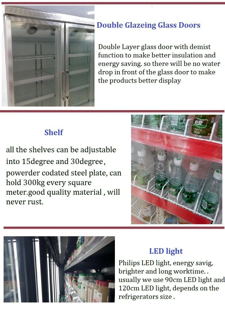 Supermarket Vertical Refrigerated Showcase for Beverage