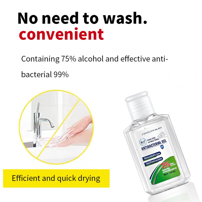 Certificated 75% Alcohol Hand Sanitizer Gel, Rinse-Free Anti-Bacterial Gel Kills 99.99% Germs Hand Sanitizer