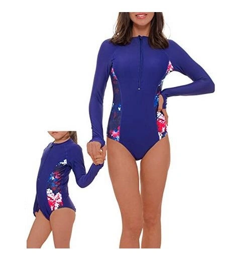 Mother and Kids Rashguard Swimsuit UV Protection Block Surfing Bathing Suit 203305