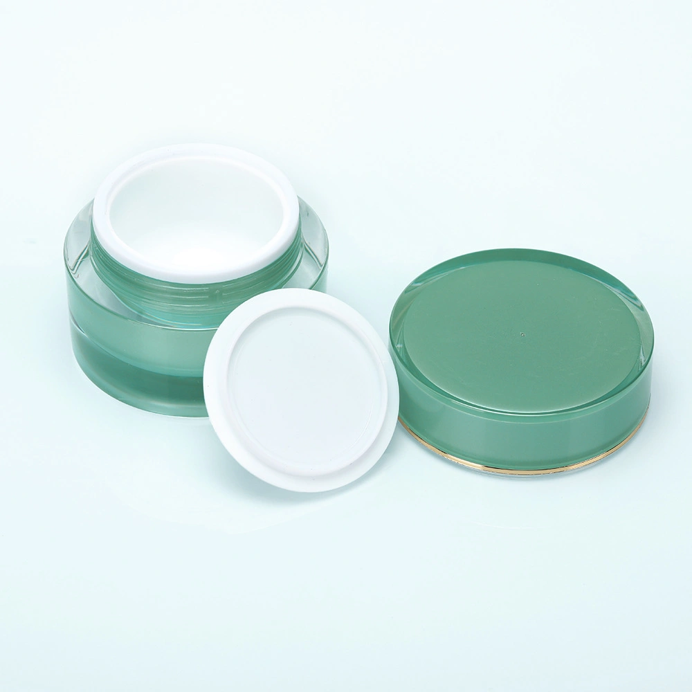 Cosmetic Container Eempty 5g Green Acrylic Cream Jar Lip Balm Jar for Skin Care