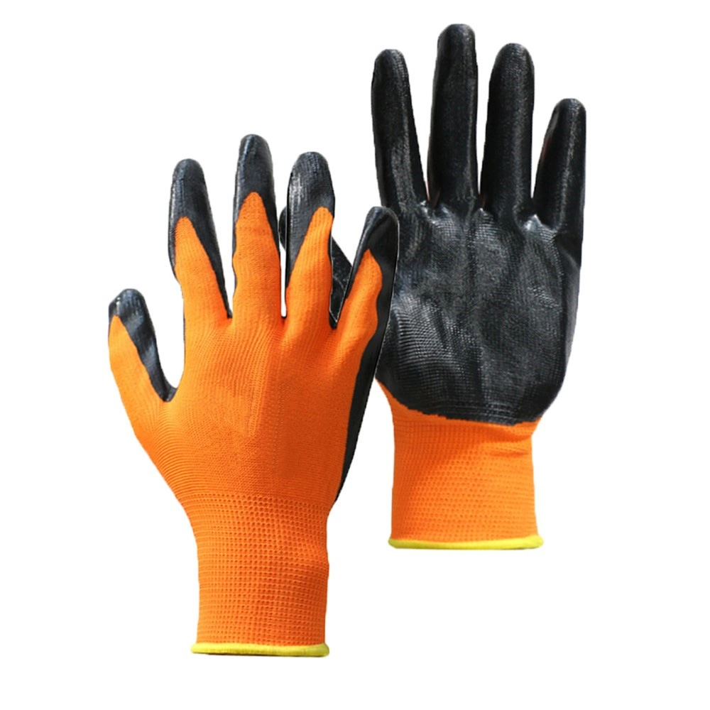 13G Nitrile Coated Gloves, Plain Coated, Half Coated Nitrile Glove, with Good Quality and Competitive Price