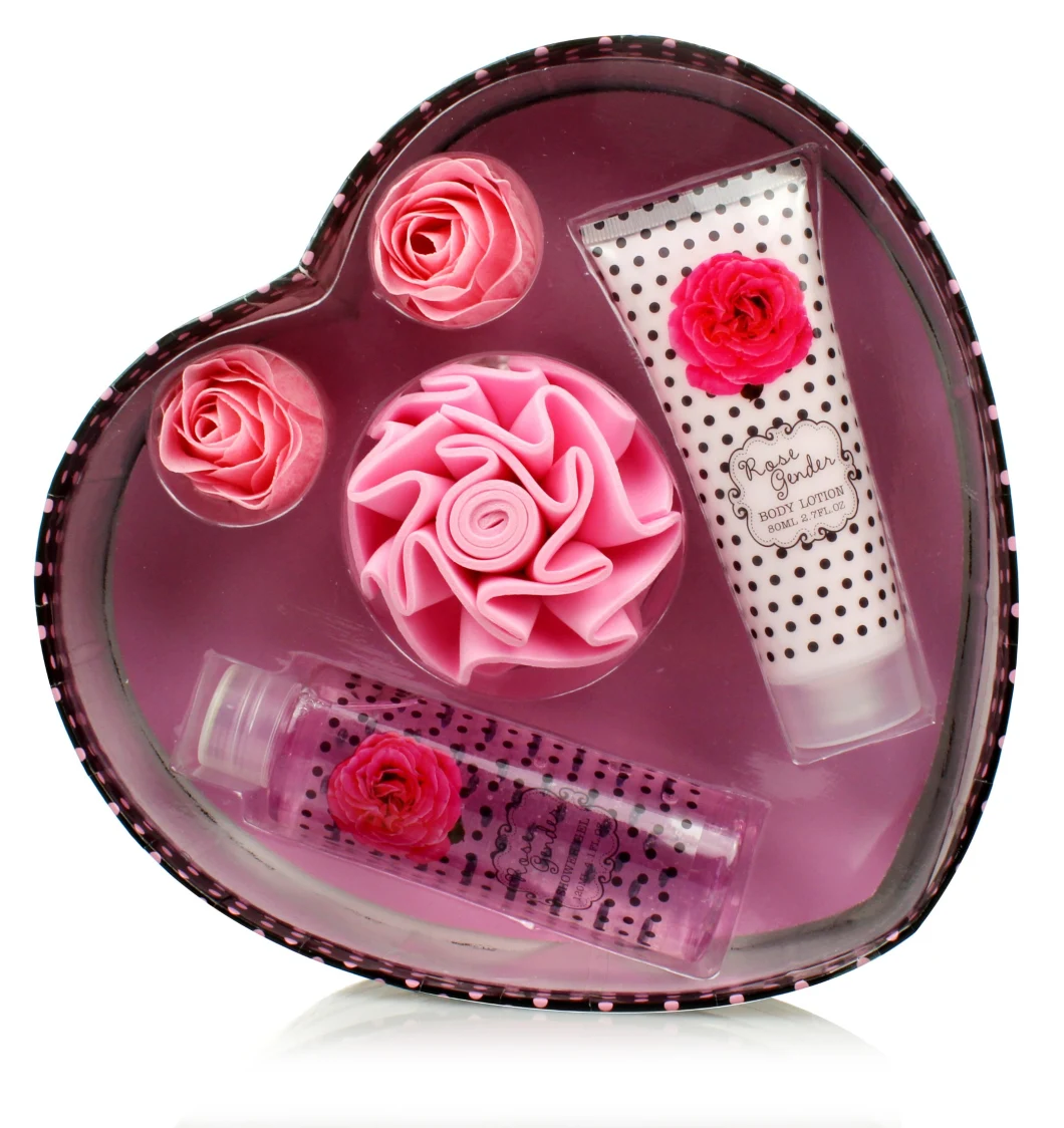 Delicate Rose Bath Set for Girl with EVA Puff