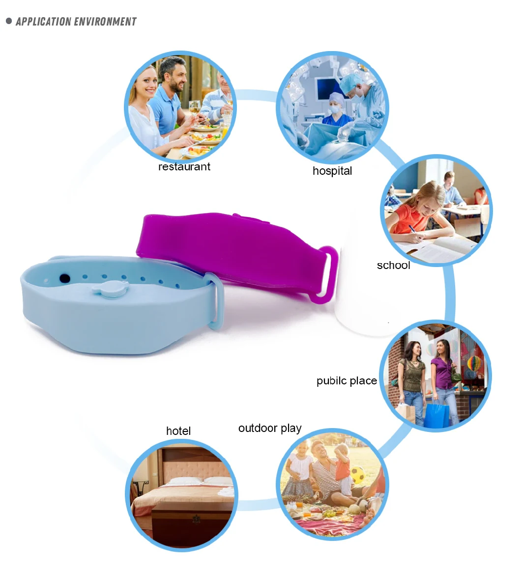 Hand Sanitizer Dispenser Silicone Wristband for Adults and Kids Portable Liquid Wristband