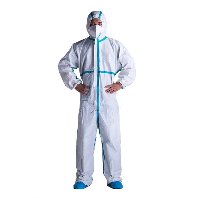 Disposable Type 5 Type 6 Antistatic Industrial Medical SMS PP Microporous Coverall Flame Retardant Protective Coverall