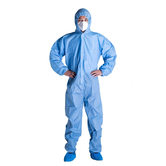 Disposable Type 5 Type 6 Antistatic Industrial Medical SMS PP Microporous Coverall Flame Retardant Protective Coverall