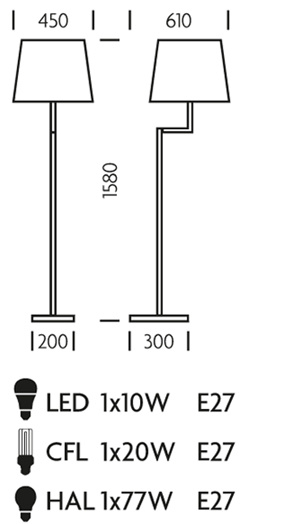 Modern Simple Steel with Acrylic Shade Floor Lamp