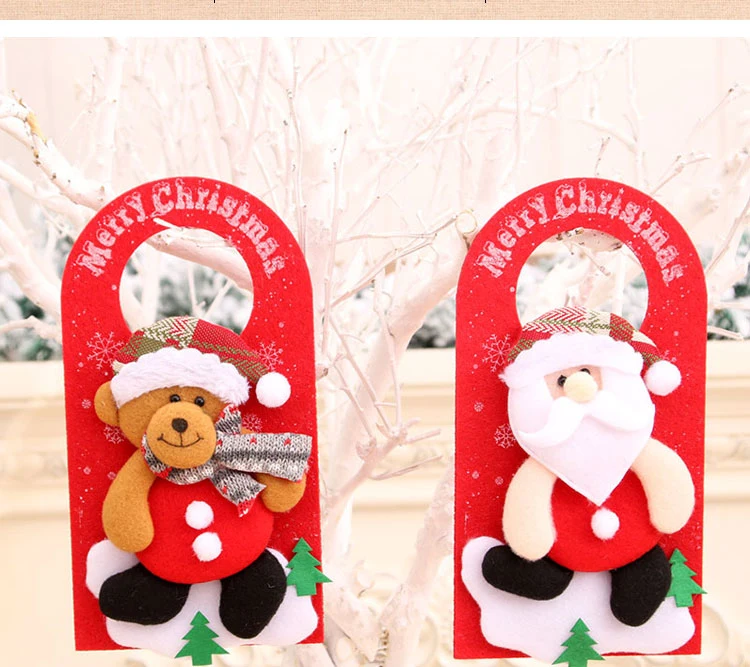 New Christmas Ornaments Non-Woven Cartoon Christmas Door Hanging Pendant Hotel Shopping Mall Window Decoration