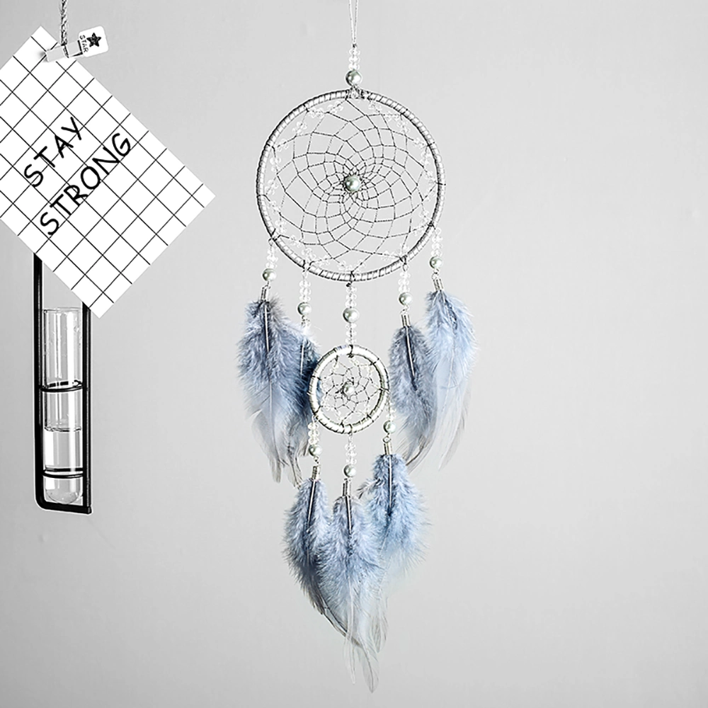 Ins Idyllic Feather Tassel Dreamcatcher String Lamp Wind Chime Night Market Stalls Auto Supplies Car Pendant