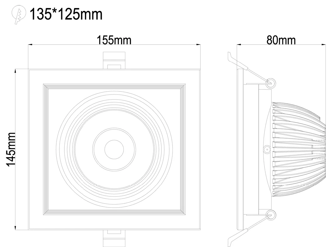 High Brightness Round Recessed LED Ceiling Light LED COB Ceiling Light for Office Club Hotel Hospital