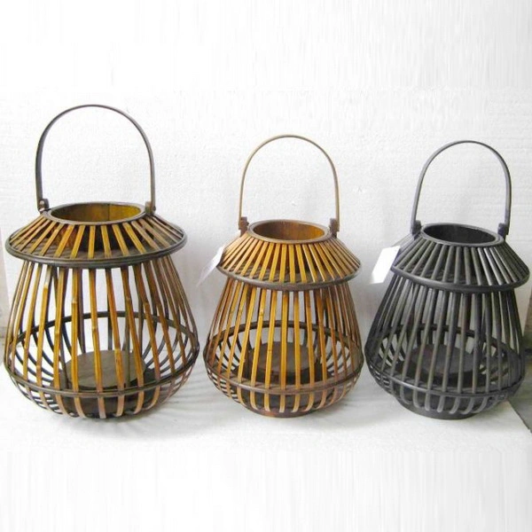 Decorative Hanging Chinese Bamboo Hurricane Candle Lantern