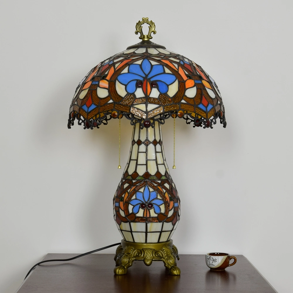 Tiffany Style Table Lamp Baroque Child Lamp  Glass Lamp Glass Desk Light 16 Inch Lamps