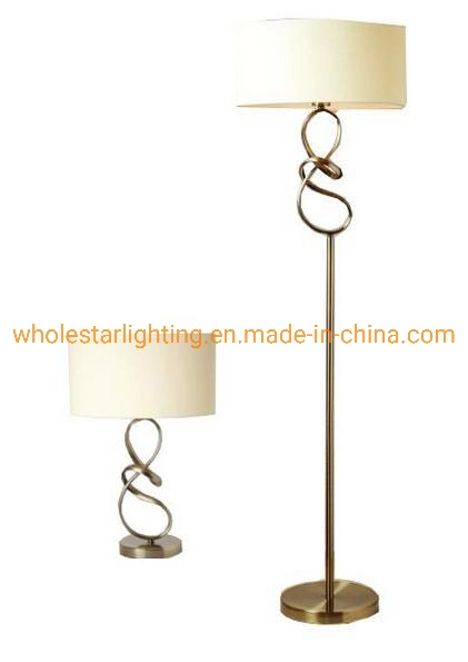 Metal Floor Lamp and Table Lamp with Fabric Shade (WH-226)