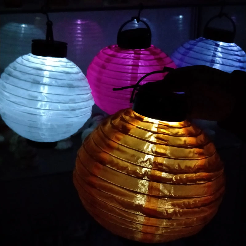 LED Solar Lentern Cloth Lanterns Paper Lanterns for Outdoors Decorate