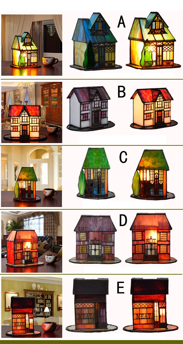 Tiffany Style Table Lamp House Desk Lamp   Glass Lamp Glass Desk Light Lamps